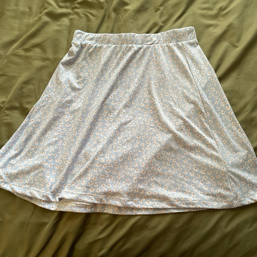 blue flower sky and sparrow skirt